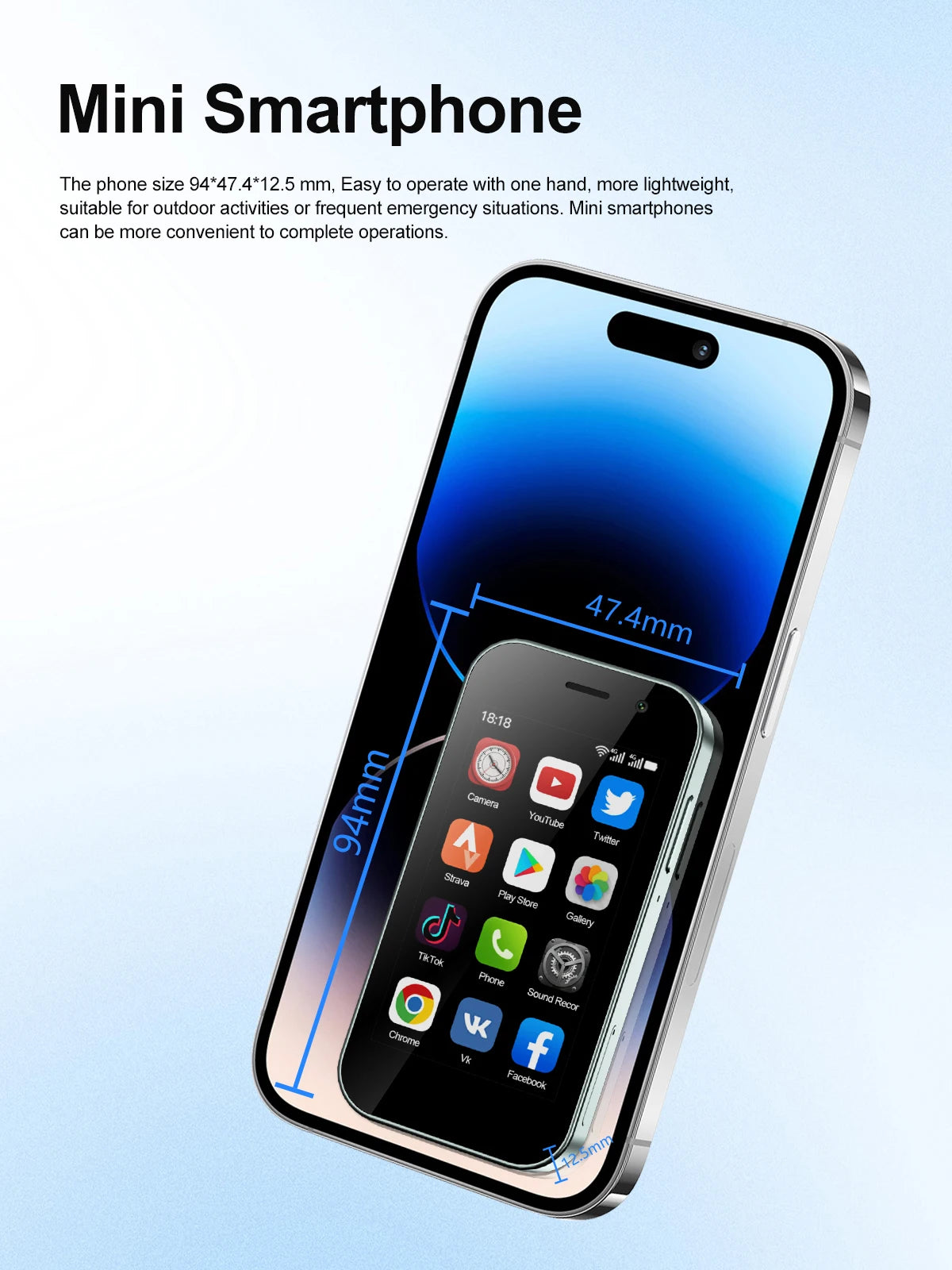 SERVO KING9000 4G LTE Mini Smartphone Android 16GB ROM Dual SIM Face Unlock Camera WiFi Play Store 3.0" Pocket Small Cellphone