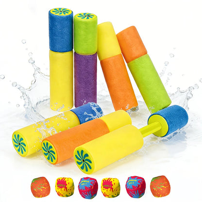 8/16Pcs Small Water Guns And Absorbent Water Balloons Toys Summer Foam WaterGun Outdoor Swimming Pool Beach Party Games Toys