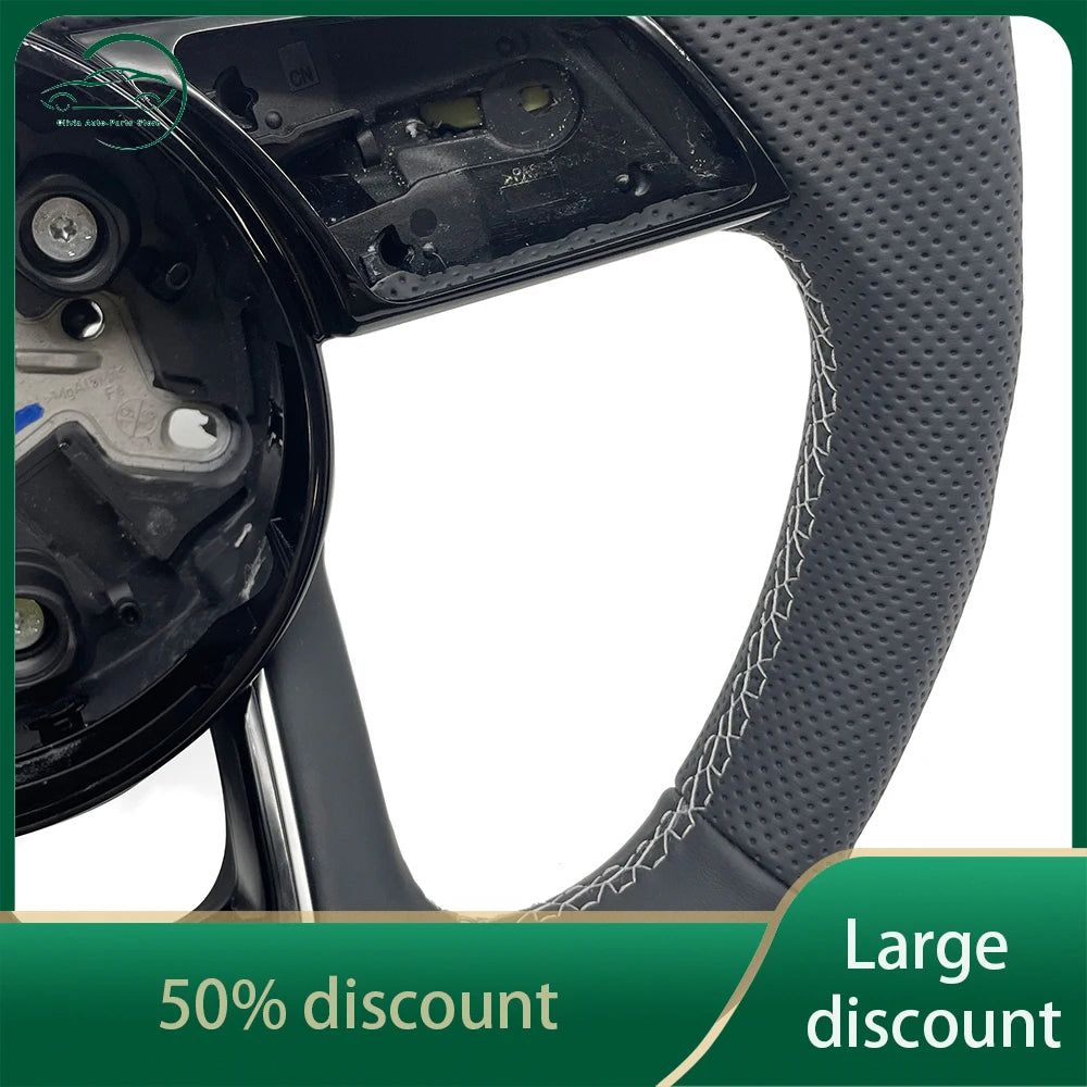 For Audi RS3 RS4 RS5 A3 A4 B9 A5 S3 S4 S5 2017-2020 Half perforated white leather steering wheel