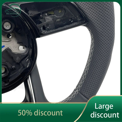 For Audi RS3 RS4 RS5 A3 A4 B9 A5 S3 S4 S5 2017-2020 Half perforated white leather steering wheel