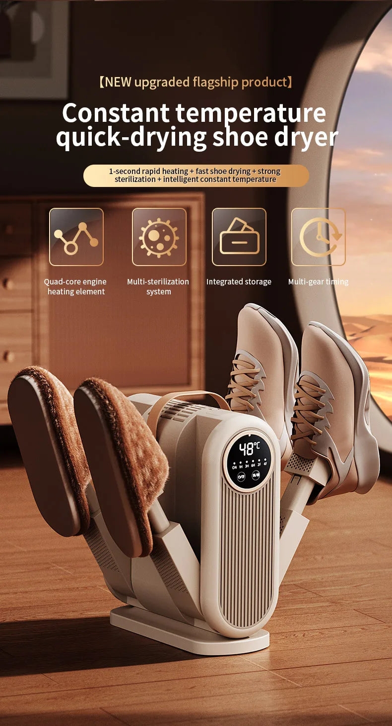 Foldable Shoe Dryer Electric Shoe and Boot Dryer Timing Control Household Shoe Warmer Portable Heater For Socks Boots