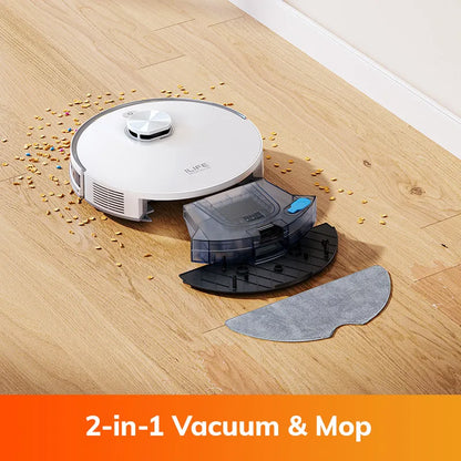 ILIFE V30 Robot Vacuum Cleaner, Laser Navigation, 10000Pa Suction, Up to 150min Runtime, APP Control, Customizable Cleaning, 2-in-1 Vacuum & Mop, No-Go Zones, Multi-Floor Mapping, Support Voice Assistance