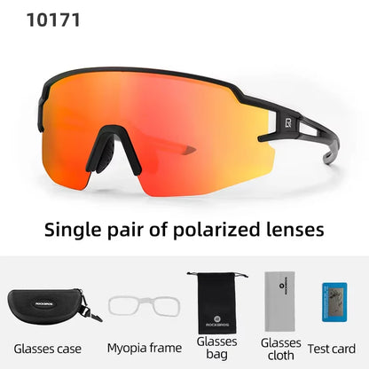 ROCKBROS Polarized Cycling Glasses Bike Polarized Glasses Outdoor Sports MTB Bicycle Sunglasses Goggles Eyewear Myopia Frame