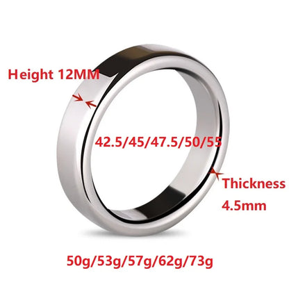 Top Quality Small Large Size Male Penis Ring Lock Stainless Steel Heavy Metal Cock Ring Ball Stretcher Erection Sexy Toy For Man