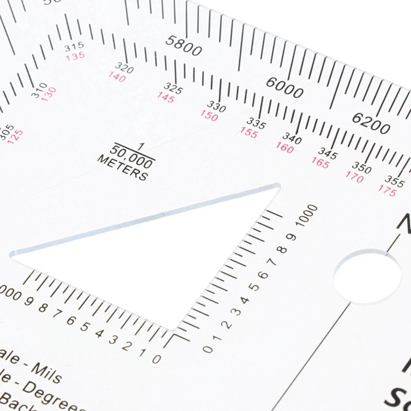 5x5'' Military MGRS Coordinate Scale Map Reading and Land Navigation Topographical Map Scale Protractor 3 Kinds of Scale