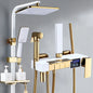 Gold Piano Digital Display Bathroom Shower Set Brass Bathroom Faucet Accessories Thermostatic Digital Bathroom Shower System