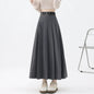 2026 New Women's Pleated Maxi Skirts Autumn High Waisted Zipper Jk Long Skirt Woman Elegant Loose Design Big Swing A-Line Skirts