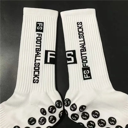 3/1Pair New Style FS Football Socks Round Silicone Suction Cup Grip Anti Slip Soccer Socks Sports Men Women Baseball Rugby Socks