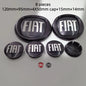 8pcs Fiat 500 Car Front Hood Emblem Rear Trunk Badge 95mm 120mm 12cm Wheel Center Logo Hub Cap 50mm 56mm 60mm 5cm 6cm