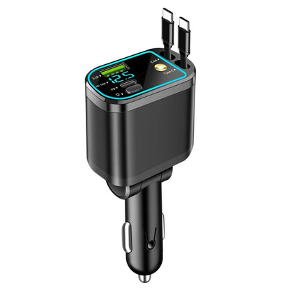 One-to-five vehicle mobile phone charger, supporting super-fast charging, with ambient light and starry sky light
