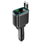 One-to-five vehicle mobile phone charger, supporting super-fast charging, with ambient light and starry sky light