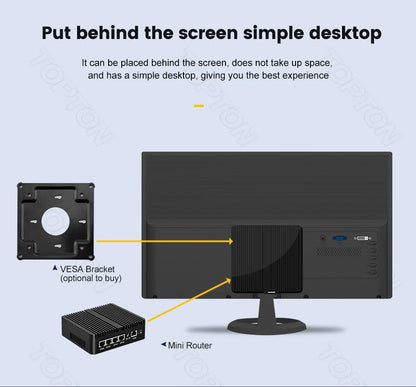 12th Gen Intel N150 N100 7305 Firewall Router 4x I226-V 2.5G LAN N5105 J6412 Fanless Mini PC Barebone Computer OPNsense PfSense