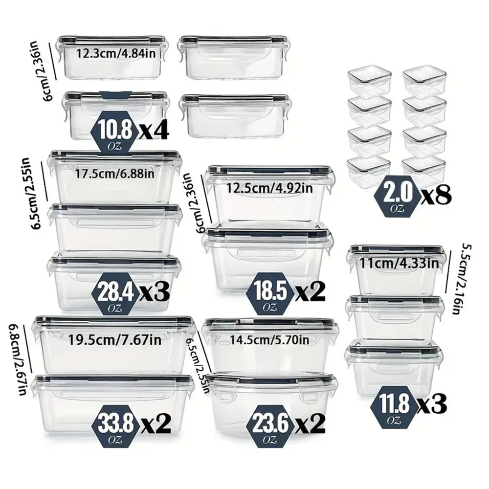 Kitchen Food Containers 12pcs-set,BPA FREE Lunch Box Sugar Cereals Storage Container