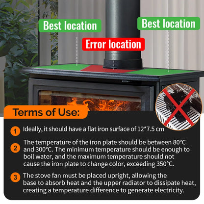 Mini Stove Fan Heat Powered Fireplace Fan Log Wood Burner Eco-fan Quiet 5 Blade Fireplace Fan Home Winter Warm Heat Distribution
