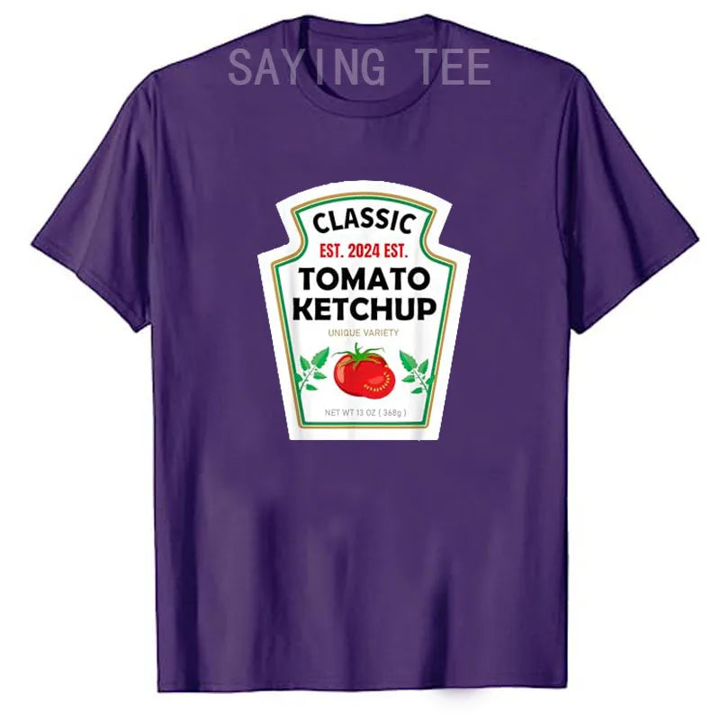 Red Ketchup Yellow Mustard DIY Costume Matching Couples Groups Halloween T-Shirt Gifts Lazy Easy Condiments Costumes Couple Tops