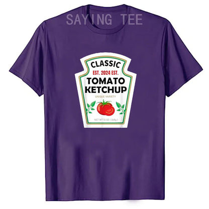 Red Ketchup Yellow Mustard DIY Costume Matching Couples Groups Halloween T-Shirt Gifts Lazy Easy Condiments Costumes Couple Tops