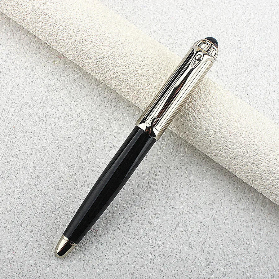 Luxury Big Barrel Rollerball Pen with Silver Clip Smooth Writing for Business Gift (Blue Ink) PK Jinhao 159