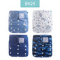 Happyflute New Desig Hot Sale 4Pcs OS Pocket Diaper Washable&Reusable Absorbent Ecological Diaper Cover Adjustable Baby Nappy