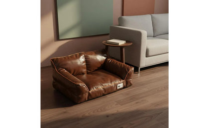 Leather Pet Sofa Bed Removable and Cleanable Cat Sofa for Small Dogs