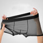 New Men Boxer Transparent Lightweight Men Underwear Elastic Mid-Waist U-Convex Thin Perspective Shorts Briefs Seamless Panties
