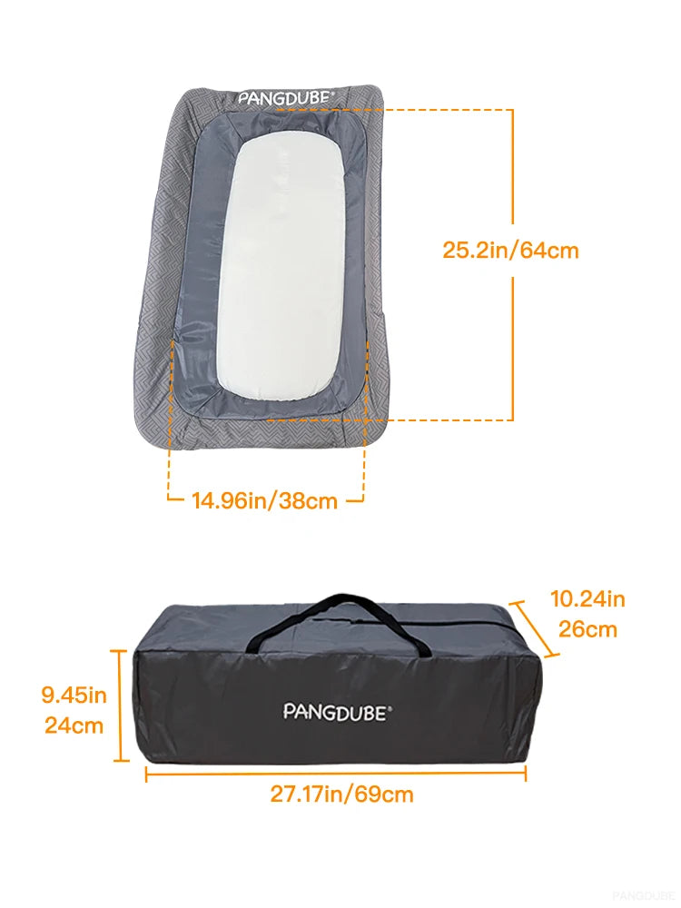 PANGDUBE Baby Crib 0-3 Years Bedside Sleeper with Wheels Foldable Baby Bed with Diaper Changer Playpen for Mom Baby Shower Gift
