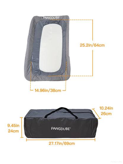 PANGDUBE Baby Crib 0-3 Years Bedside Sleeper with Wheels Foldable Baby Bed with Diaper Changer Playpen for Mom Baby Shower Gift