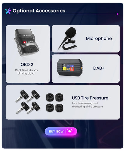 Junsun CarPlay Android Auto Radio for Ford Focus Mondeo Fiesta Transit Kuga C-Max S-Max Galaxy GPS Car Multimedia 2din autoradio