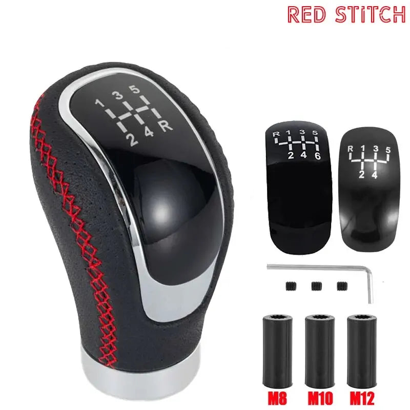 Universal 5/6 Speed Gear Shift Knob Shifter Lever Handle Modified Stick Leather Auto Accessories For All Manual Car Modles