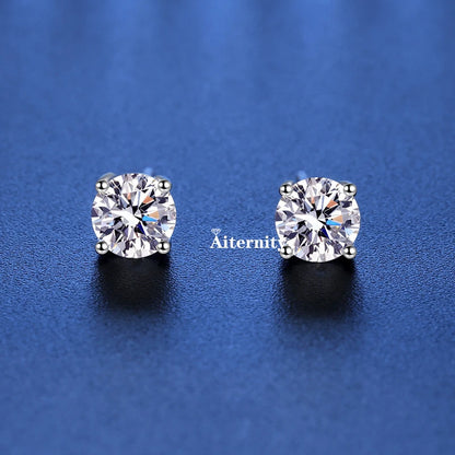 18K Plating Earrings S925 Sterling Silver D Color VVS1 Zircon Earring Stud for Women As Shinning As Diamond Wedding  Jewelry