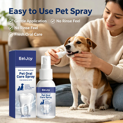 EELJOY Pet Oral Care Spray Removing Dental Plaque Reduce Oral Odor Freshen Breath Soothing Gums Natural Pet Teeth Cleaning Spray
