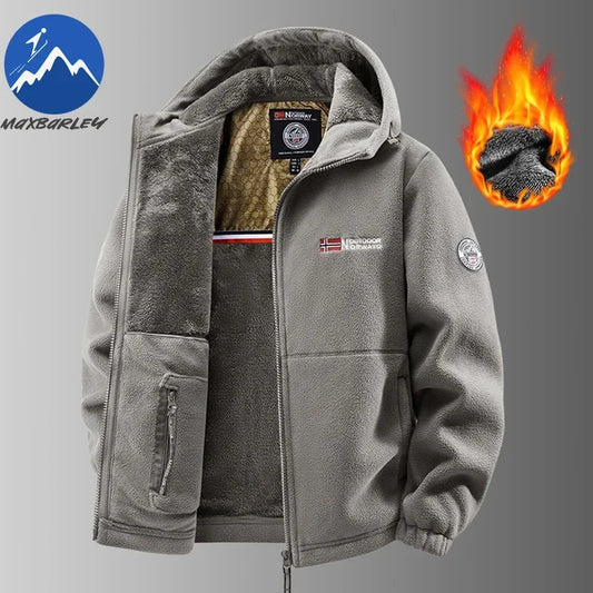 Autumn and Winter New Retro Trendy Jacket Men's Double Sided Polar Fleece Business Leisure Outdoor Couple Coat Top