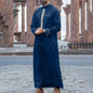 Islamic Men's Traditional Clothing Long Sleeve Embroidered Stand Collar Loose Men's Robe Arabic Ethnic Style Men's Casual Forma