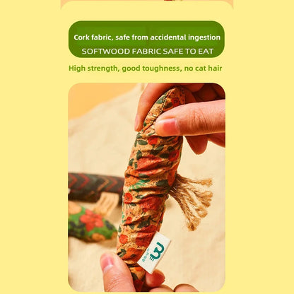 Cork Fish Shaped Cat Toy Safe Bite Resistant Attract Cat To Bite Grind Teeth Claws Relieve Boredom Functions Interactive Pet Toy