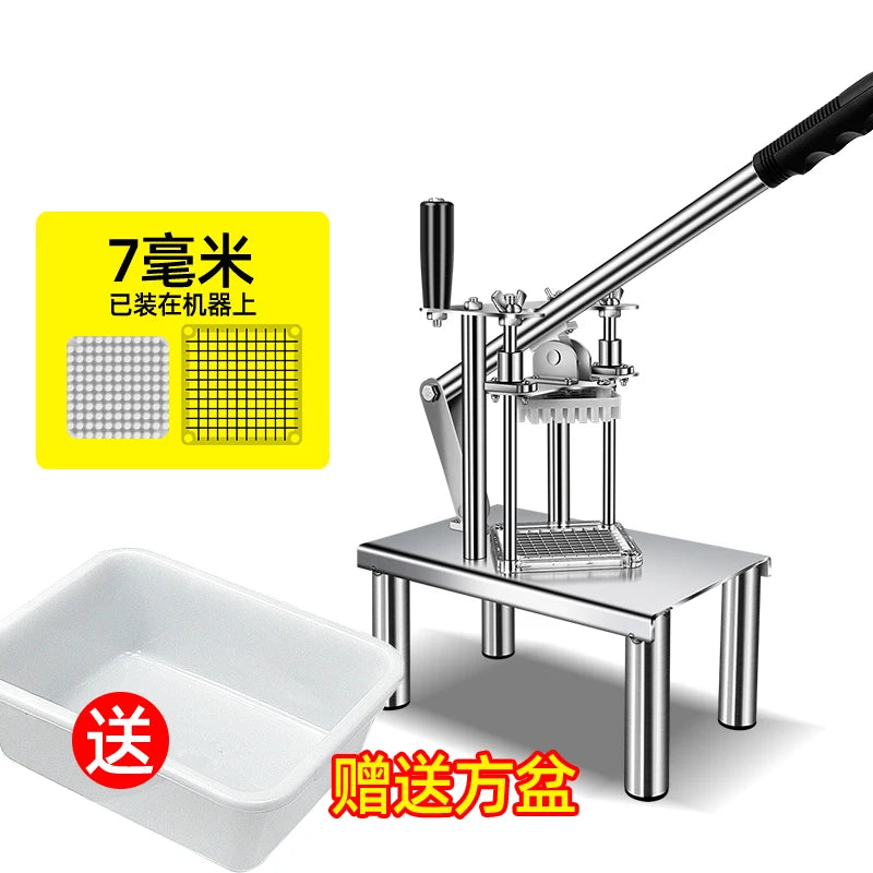 French Fries Cutter Commercial Vegetable Fruit Slicer Dicer With 3 Stainless Steel Blades Potatoes Carrots Cucumbers