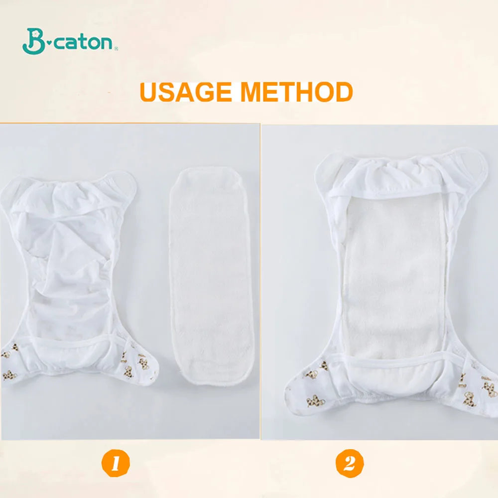 10pcs/5pcs Baby Reusable Diaper Washable Ecological Cotton Diapers 3/6-layer Cloth Nappies for Children Breathable Absorbent