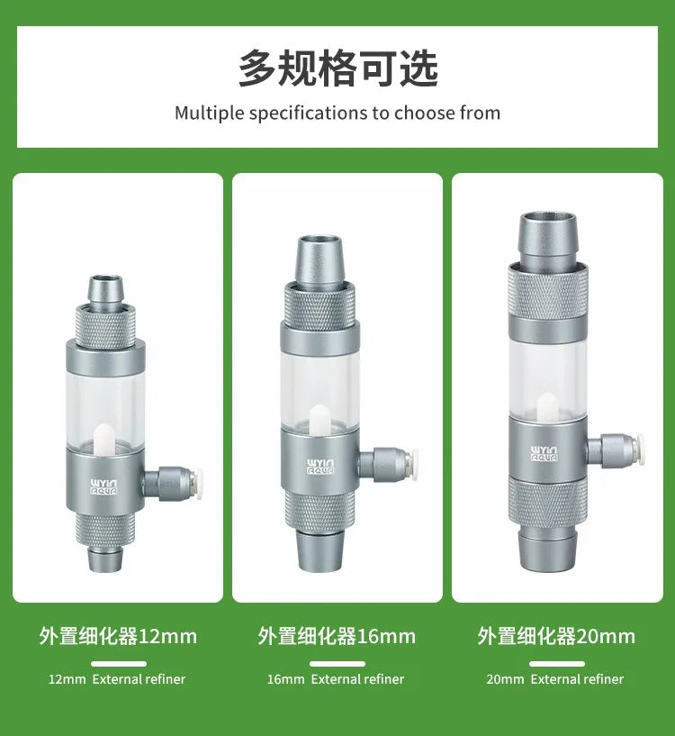 Aquarium CO2 Diffuser Observable Quick Insertion Anti Reflux CO2 External Nebulizer Fish Tank External CO2 Nebulizer Diffuser