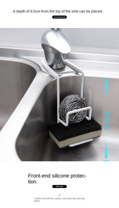 Durable Sink Caddy Sink Sponge Holder Small Kitchen Bathroom Metal Organizer Liquid Dish Drainer Faucet Rack Shower Convenient