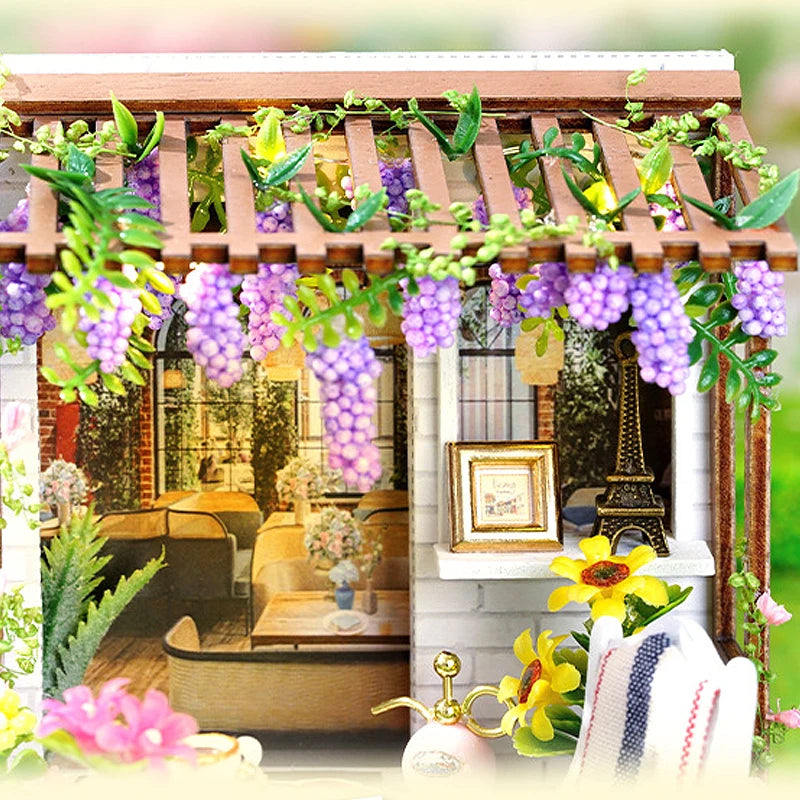 Mini Doll House DIY Small House Kit Handmade 3D Puzzle Assembly Model Building Room Bedroom Decoration Wooden Craft BirthdayGift