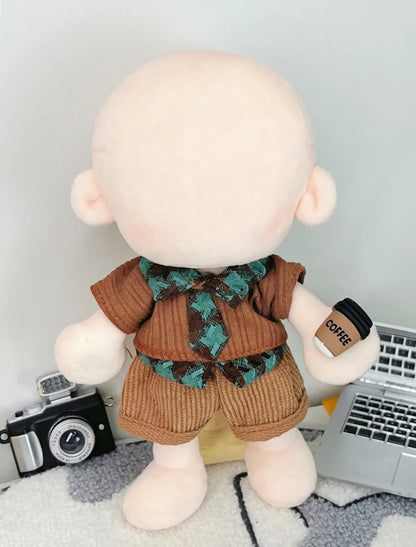 10cm Doll Clothes Blue Brown Changing Dress Game Doll Blouse Pants Suit Photo Prop Playing House Mini Shirt Necktie Pants Toy