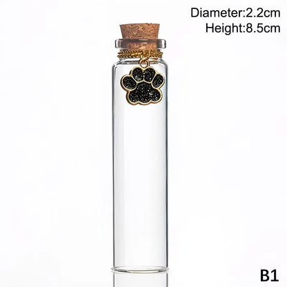 Pet Fur Memorial Glass Bottle Cat Whiskers Storage Bottle With Cork Stopper Perfect For Storing Dog Cat Hair As Souvenir
