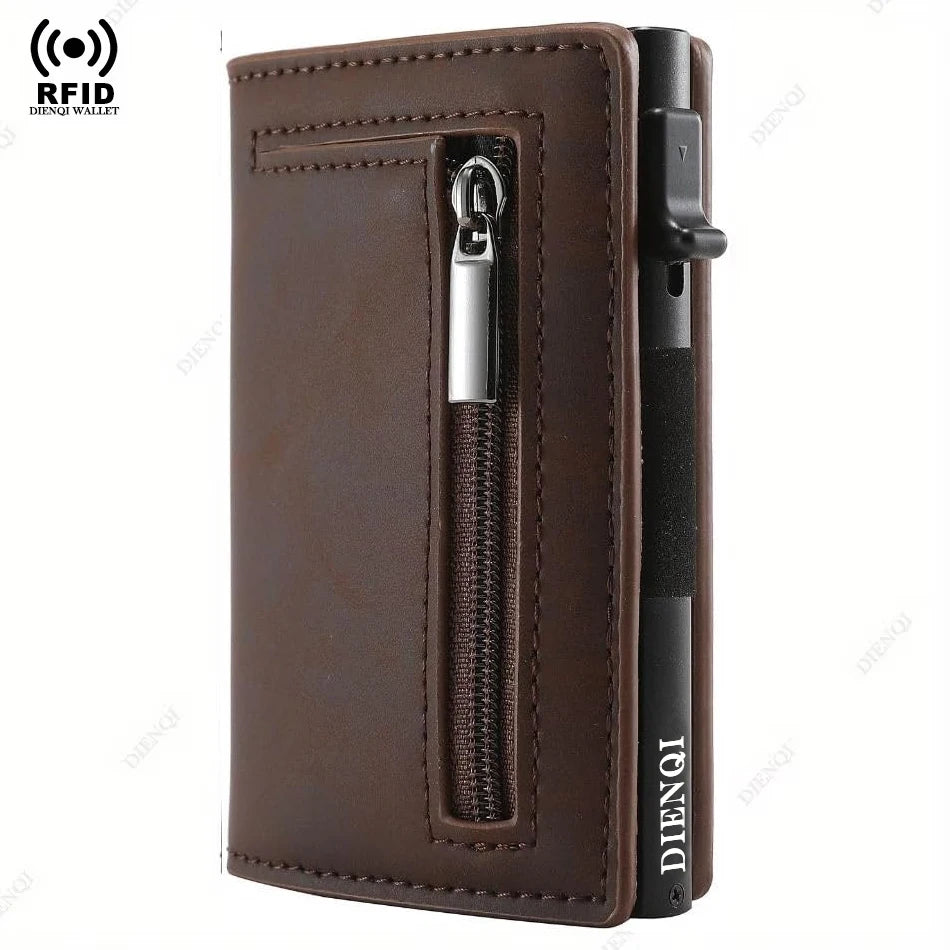 Luxury RFID Blocking Card Holder Men Wallets Money Bag Metal Credit Cardholder Aluminium Slim Thin Smart Minimalistic Wallets