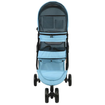 Pet Stroller Lightweight Comfortable Medium Size 3 Wheel Foldable Oxford Mesh Fabric For Dogs Cats Travel Carriers Transport