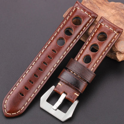 Cowhide Watch Strap Bracelet Vintage Genuine Leather 20mm 22mm 24mm Watchband Women Men Fashion Watch Band Belt With Pin Buckle