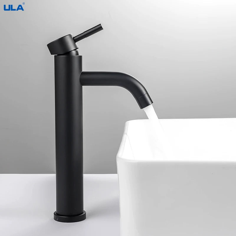 ULA G1/2 Basin Faucet Waterfall Bathroom Sink Faucet Hot Cold Water Mixer Tap Deck Mounted Bathroom Tap Crane Washbasin Tap