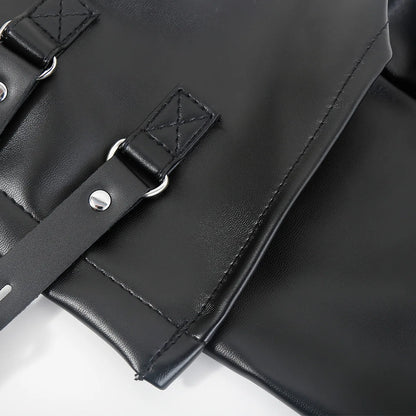 BDSM PU Leather Arm Restraint Straightjacket Bondage Slave Jacket for Women Men Adult Sex Toy Role Play Fetish Gear Tool