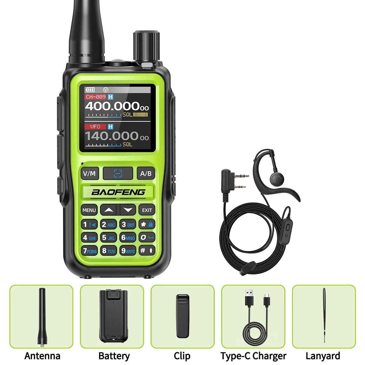Baofeng UV-5R Mini Walkie Talkie Bluetooth Programming Wireless Copy Frequency Full Band 999CH AM FM Type-C Long Range Ham Radio