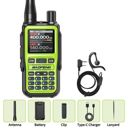 Baofeng UV-5R Mini Walkie Talkie Bluetooth Programming Wireless Copy Frequency Full Band 999CH AM FM Type-C Long Range Ham Radio
