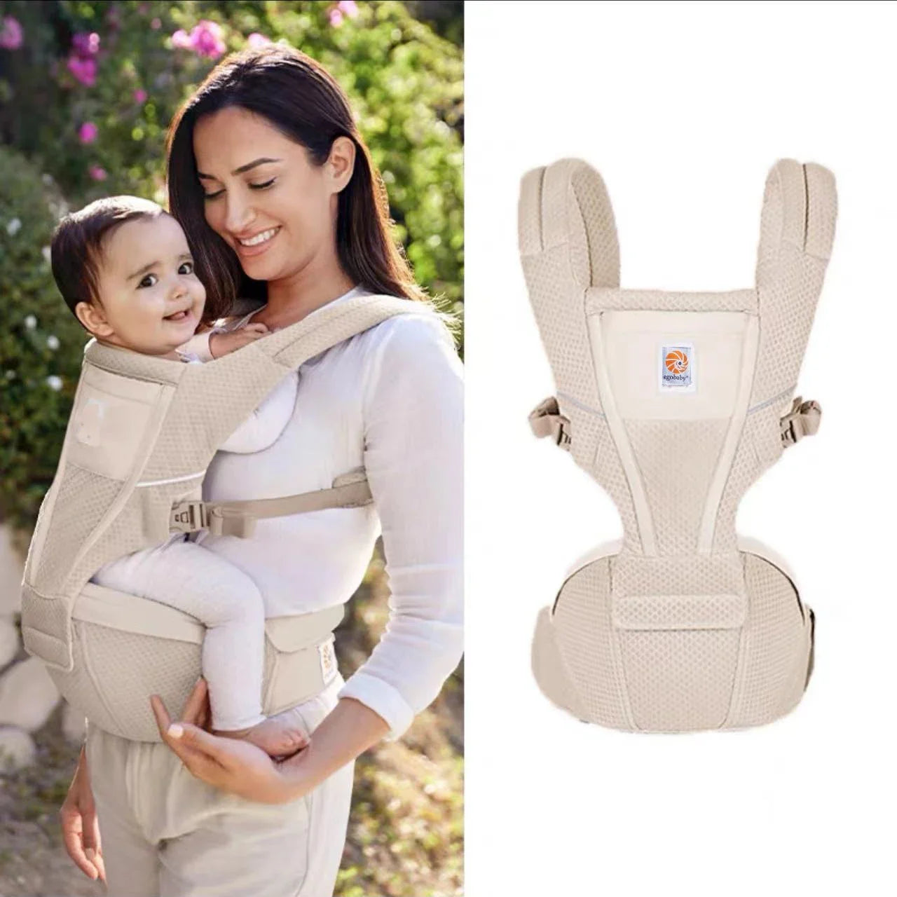 Egobaby Alta Hip Seat All-Position Breathable Mesh Hip Seat & Carrier, Pearl Grey Baby Accessories Baby Carriers Baby Carier