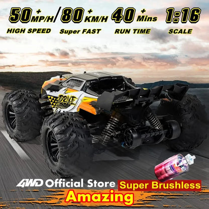4WD Remote Control Car Off Road 4x4 RC Car High Speed Buggy Truck Super Brushless 50 or 80KM/H Fast Drift Racing Toy Gift