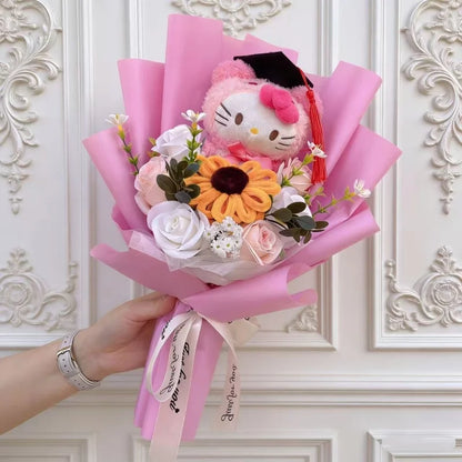 Cartoon Anime Series Hellokitty Kulomi Plush Toys Creative Graduation Bouquet Children's Day Birthday Graduation Gifts For Kids